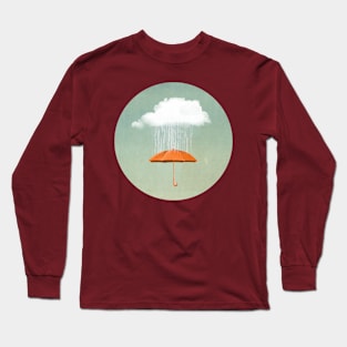 Orange umbrella Rain Cloud Long Sleeve T-Shirt